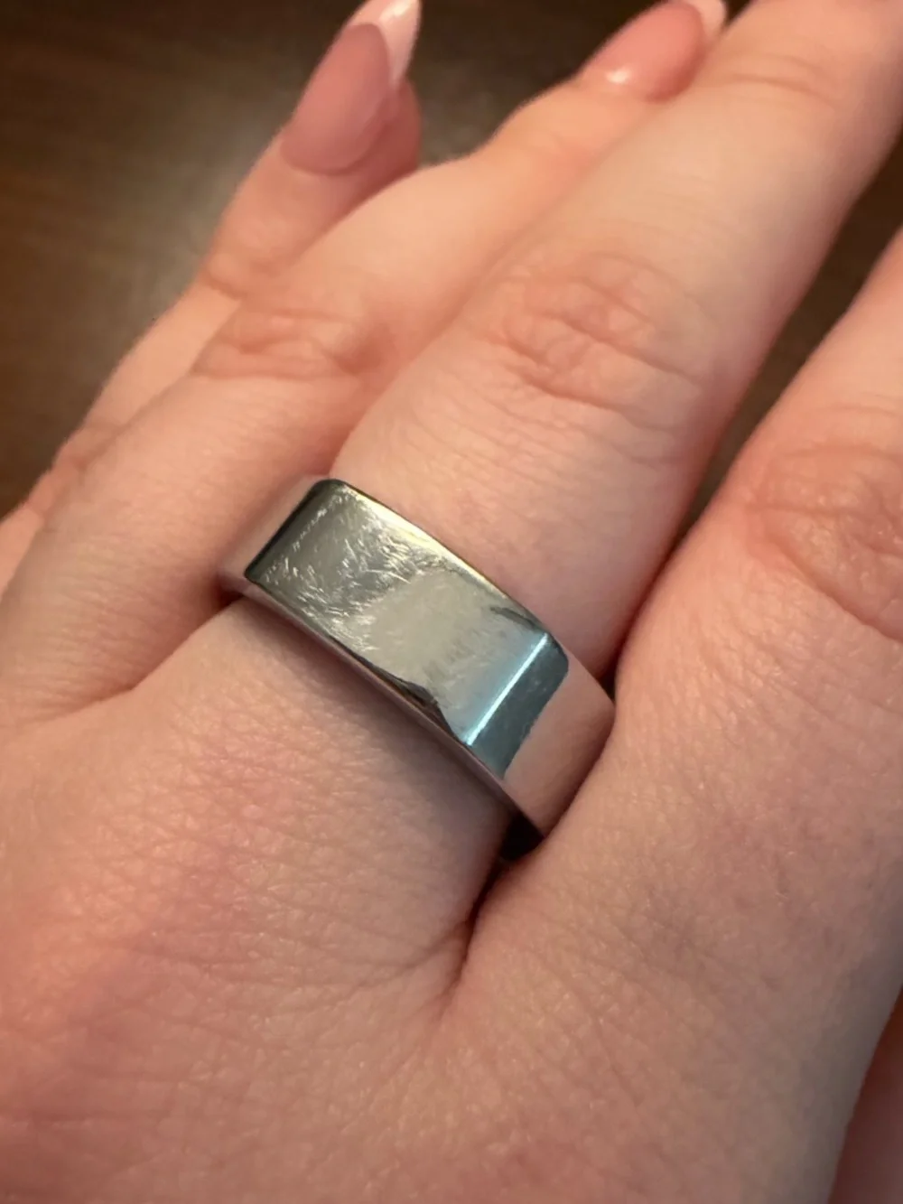 Oura Silver Metal Ring with Polished Finish